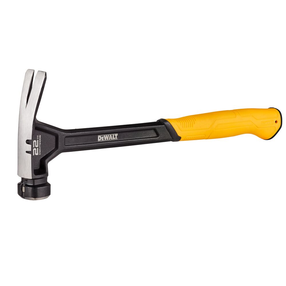 Left profile of 22 ounces smooth face framing hammer.