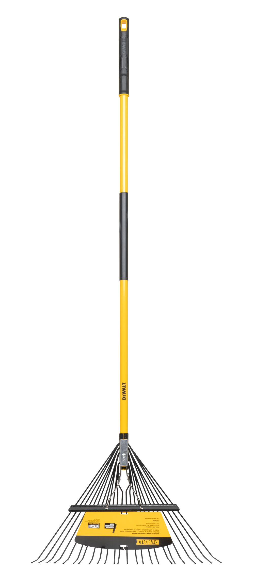 46 inch Fiberglass Handle 24-Tine Leaf Rake on white background