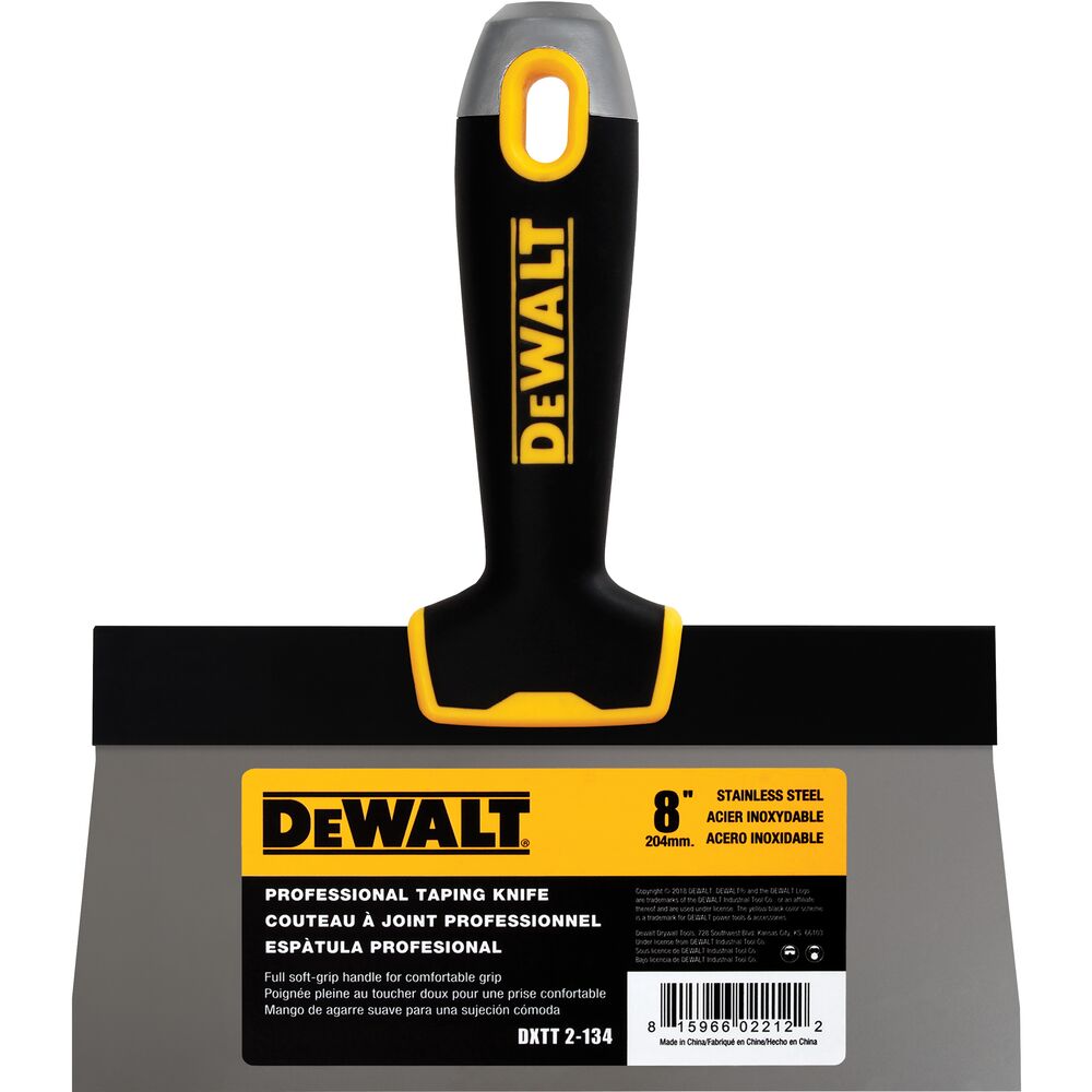 Profile of the Stainless Steel Taping Knife with Soft Grip Handle.