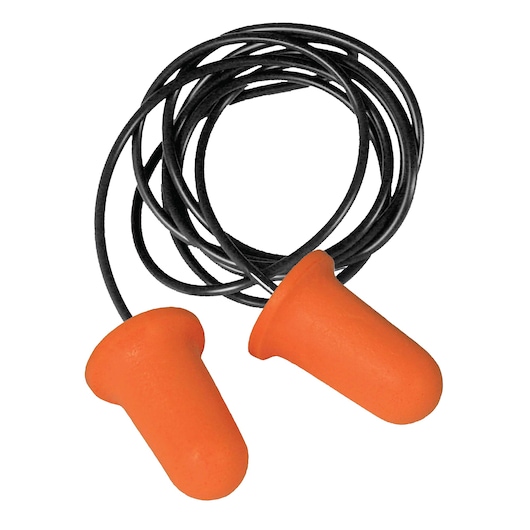Profile of DEWALT corded foam earplugs.