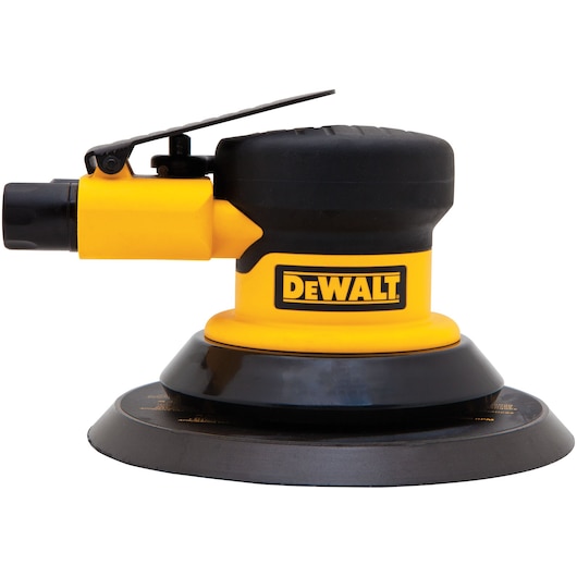 Quarter inch 90 P s i Touch control trigger pneumatic palm sander.