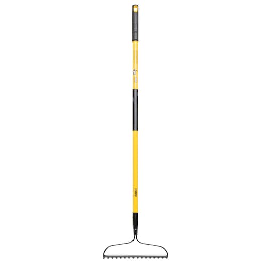 60 inch Fiberglass Handle 16-Tine Bow Rake on white background