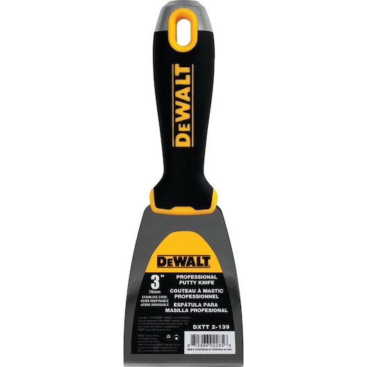 Profile of the Stainless Steel Putty Knives with packaging sticker.