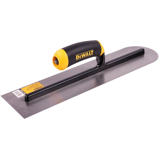 16 x 4 CARBON STEEL ROUND FRONT FINISHING TROWEL RIGHT ANGLED VIEW 